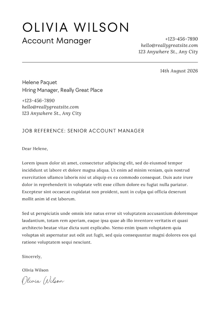 Professional Cover Letter Template 2