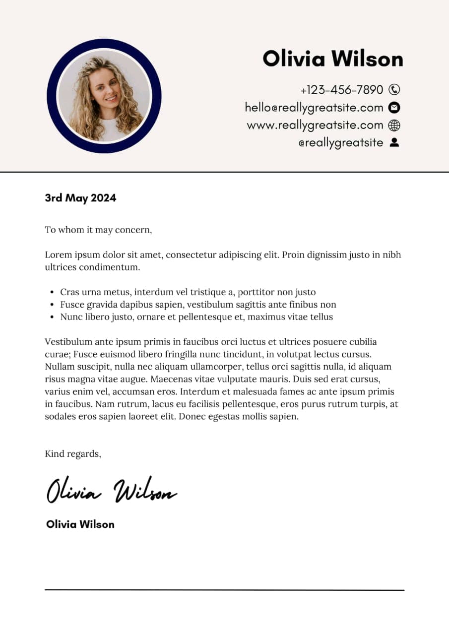 Professional Cover Letter Template 3