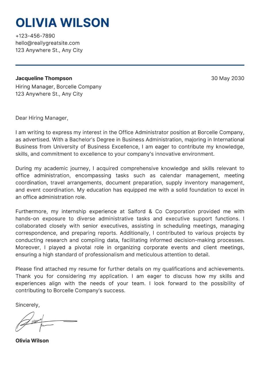 Professional Cover Letter Template 4